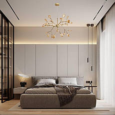 Золота люстра з 27 скляних пелюсток (918-LP262-27 GD+BR), фото 4