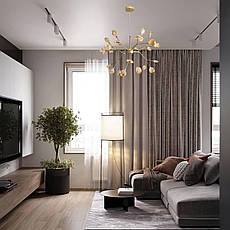 Золота люстра з 27 скляних пелюсток (918-LP262-27 GD+BR), фото 5