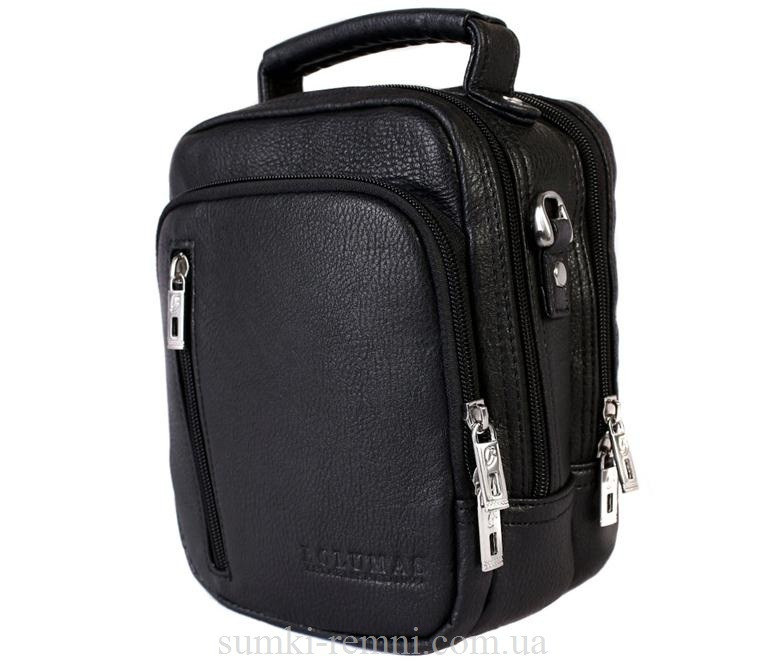 Чоловіча сумка зі штучної шкіри E30907 Чорна, фото 1