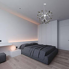 Біла люстра з скляних пелюсток на 36 ламп Petals (918-LP262-36 WH+BK), фото 5