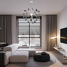 Біла люстра з скляних пелюсток на 36 ламп Petals (918-LP262-36 WH+BK), фото 3