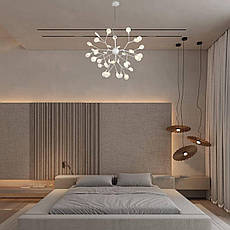 Біла люстра з білими пелюстками на 36 ламп Petals (918-LP262-36 WH+WH), фото 5