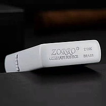 Запальничка бензинова silver-black Zorro Ultimate Justice в бляшаній коробці, фото 2
