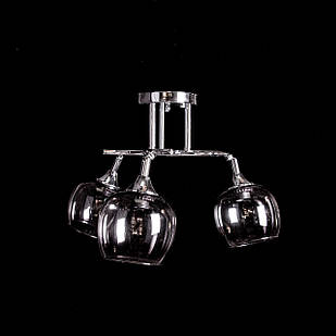 Люстра "молекула" в стилі лофт на 3 лампи Е27 колір каркасу срібло PM-P5-N5839/3