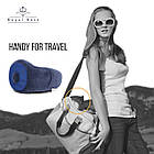 Подушка ортопедична для подорожей RoyalRest Memory Foam Синій 28х28х12см Ортопедична подушка для літака, фото 10