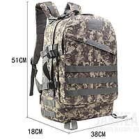 Армейский вместительный рюкзак Assault Tactics - Серый Пиксель AmmuNation