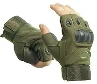Тактические перчатки Oakley без пальцев Олива AmmuNation