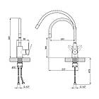 СМІСНИК ДЛЯ ВАННІ ДЛИННИЙ ВИЛИВ, СМІСНИК НА ЗМИВАЛЬНИЙ НИЗК І ЗМЕННИК ДЛЯ КУКНІ LIDZ, фото 3
