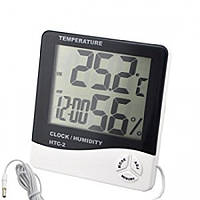 Цифровой термометр, часы, гигрометр с проводдом «D-s»
