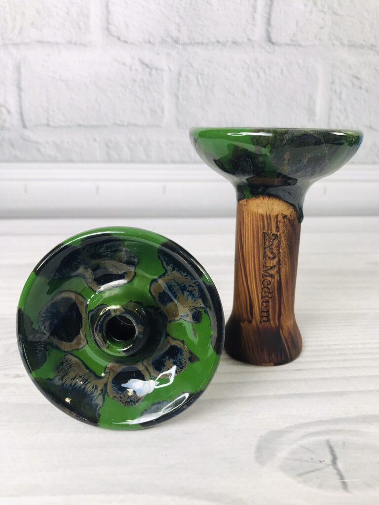 Чаша для кальяну глиняна 2x2 Hookah - Green