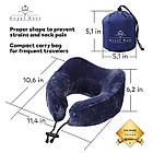 Подушка ортопедична для подорожей Royal Rest Memory Foam Синій 28х28х12 см Подушка в дорогу під шию, фото 5