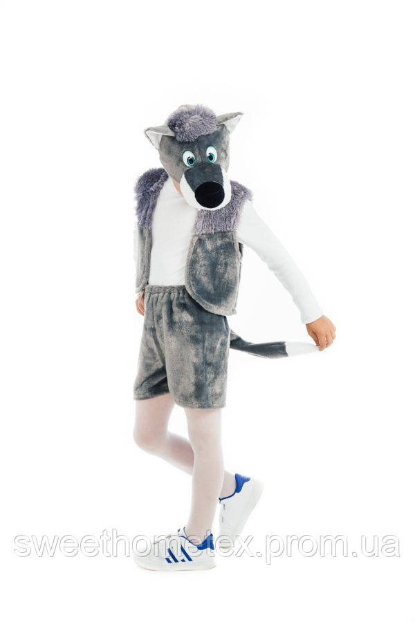 ПРОКАТ АРЕНДА карнавальный костюм волк мех (вовк) размер 3-6 лет 98-122 см - фото 2 - id-p1982108429