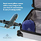 Подушка ортопедична для подорожей Royal Rest Memory Foam Синій 28х28х12 см Подушка в дорогу під шию, фото 6