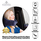 Подушка ортопедична для подорожей Royal Rest Memory Foam Синій 28х28х12 см Подушка в дорогу під шию, фото 9