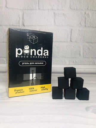 Кокосове вугілля "Panda XL Black" для кальяну, швидкозаймисте, 1 кг, 72 штуки, фото 2