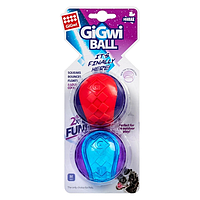 Игрушка для собак GiGwi Ball Два мяча с пищалкой, TPR резина, 6 см