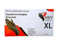 Рукавички нітрилові текстуровані, Чорні (5 г) щільні (100 шт./уп.) Hoff Medical р. XL