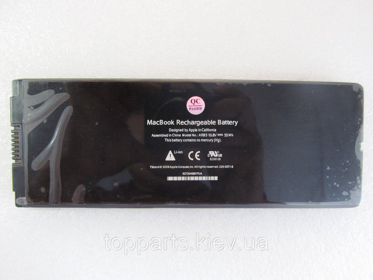 Батарея для ноутбука Apple A1185, 55Wh (5100mAh), 6cell, 10.8V, Li-ion, чорна, ОРИГІНАЛЬНА