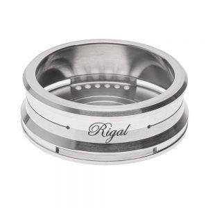 Калауд для кальяну вугілля Rigal з алюмінію "LINE" сріблястий, фото 1
