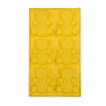 Силіконова форма Profsil Ведмедики Барні 6 в 1 жовта, фото 2