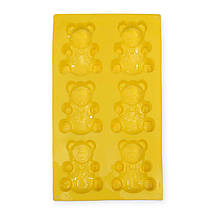 Силіконова форма Profsil Ведмедики Барні 6 в 1 жовта, фото 3