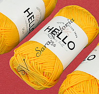 Желтая пряжа хлопок HELLO (Хэллоу) амигуруми ковровая вышивка 120 желтый