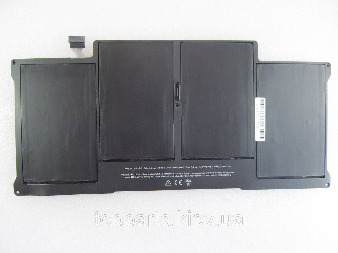 Батарея для ноутбука Apple A1405, 50Wh (6700mAh), 4cell, 7.3 V, Li-Po, чорна, ОРИГІНАЛЬНА