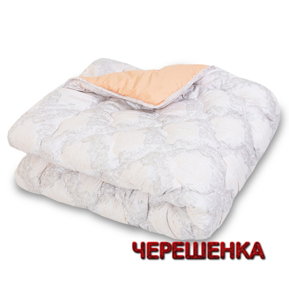 Демісезонне тепле євро ковдра 195х215 см стьобана мікрофібра/холола-майбер двостороннє, сіре з пудровим, гіпоалергенне