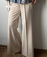 Женские классические широкие брюки бежевые 48-50 укр