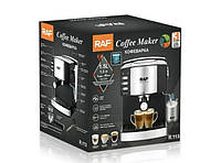 Кофемашина полуавтоматическая с капучинатором RAF R113 15 Bar 850 Вт Espresso Coffee Maker на 2 чашки «D-s»
