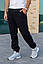 Спортивні штани чоловічі теплі тринитка на флісі з манжетами, чорні, сині, сірі, розмір S, M, L, XL, фото 4