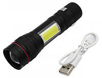 Фонарь X-Balog Police BL-520 T6+Cob Zoom USB «D-s»