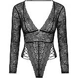 Сексуальне ажурне боді з рукавами Obsessive Merlys teddy M/L, фото 4