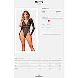 Сексуальне ажурне боді з рукавами Obsessive Merlys teddy M/L, фото 6