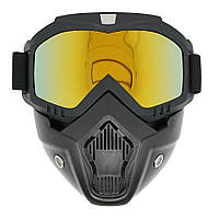 Універсальна маска - трансформер для їзди на мотоциклі або гірськолижного спорту жовті лінзи