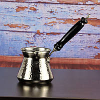 Турецкая медная джезва 225мл на 4 чашки | Турка для кофе медная с никелевым покрытием для заваривания кофе