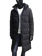 Куртка зимняя мужская/ REMAIN (7912)Черная/Длинная-пальто/ Люкс качества