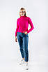 Жіночий гольф водолазка в рубчий фуксія 3462 (2000000114941), фото 3
