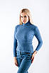 Жіночий гольф водолазка в рубчий блакитний 3462 (2000000114859), фото 2