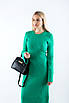 Плаття трикотажне в рубчик з широкими рукавами зелене 83023 (2000000117294), фото 3