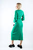 Плаття трикотажне в рубчик з широкими рукавами зелене 83023 (2000000117294), фото 4