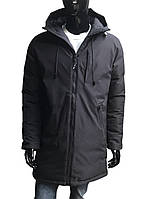Куртка зимняя мужская/REMAIN (7912)Черная/Средней длинны/ Люкс качества