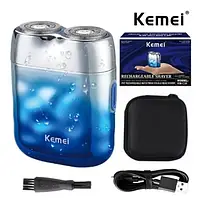 Акумуляторна чоловіча електробритва Kemei KM-C30 mini для гоління бороди та вусів шейвер для ідеальної гладкості