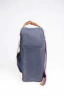 Рюкзак Fjallraven Kanken Classic Rainbow 16л Люкс качество серый тканевая подкладка AmmuNation