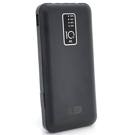 Портативний Power Bank KP KP-17 зовнішній акумулятор повербанк для смартфона 10000 mAh Чорний, фото 2