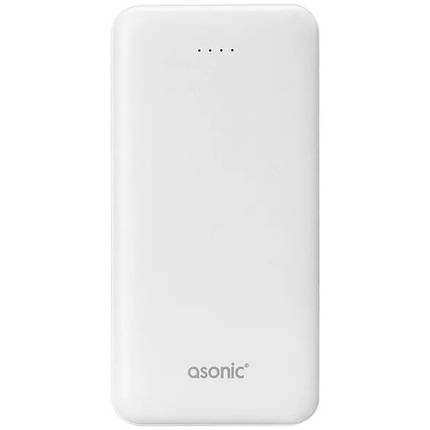 Портативний Power Bank ASONIC AS-P10 зовнішній акумулятор повербанк для смартфона 10000 mAh USB Білий, фото 1