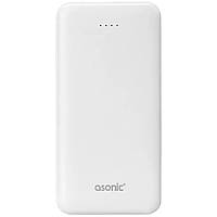 Портативный Power Bank ASONIC AS-P10 внешний аккумулятор повербанк для смартфона 10000 mAh USB Белый