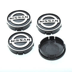 Заглушка колісного диска Nissan 60x55 чорний ABS пластик