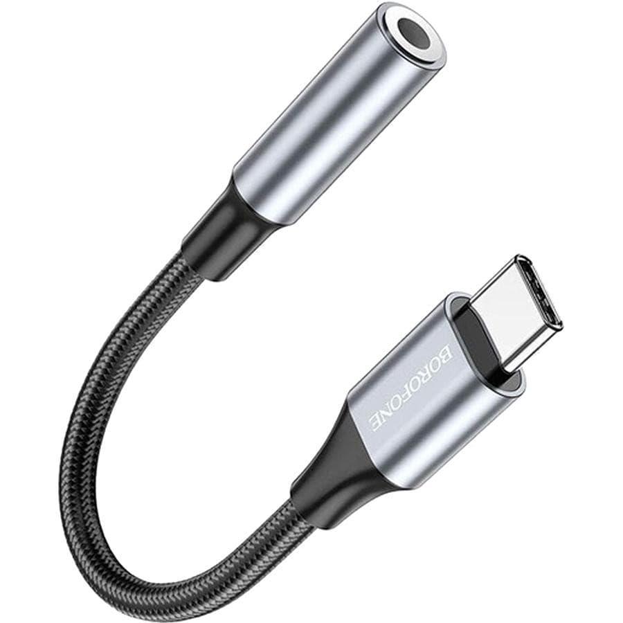 Адаптер USB Type-C Borofone BV16 USB-C to mini-jack 3.5mm Gray