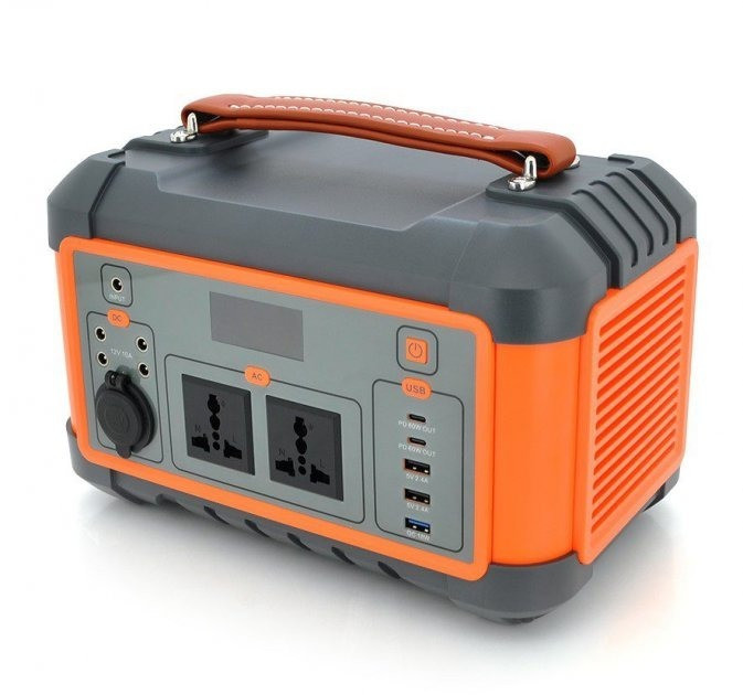 Портативна зарядна станція Voltronic 500PRO з розеткою 220В ліхтариком для квартири 162000 mAh 600W